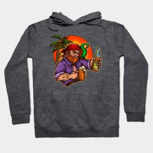 Pirate Holding Beer Hoodie